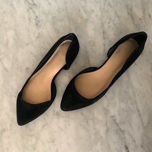 Nine West Saige d'Orsay Pointed-Toe Flats - Black Suede